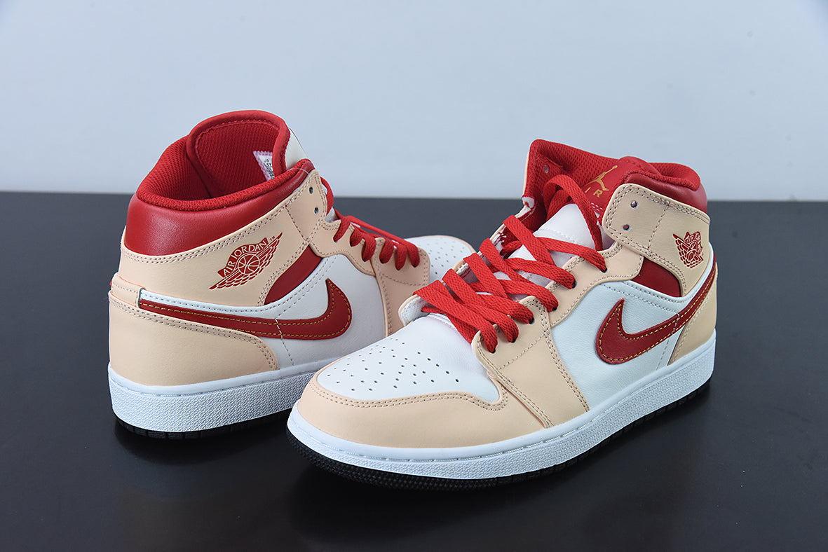 AIR JORDAN 1 MID "BEIGE/RED"