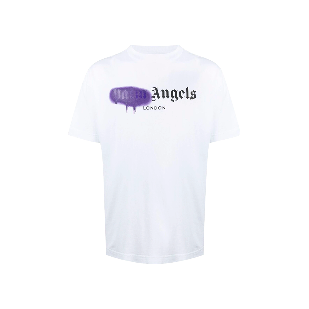 Palm Angels Spray print t-shirt (Branca/Roxo)