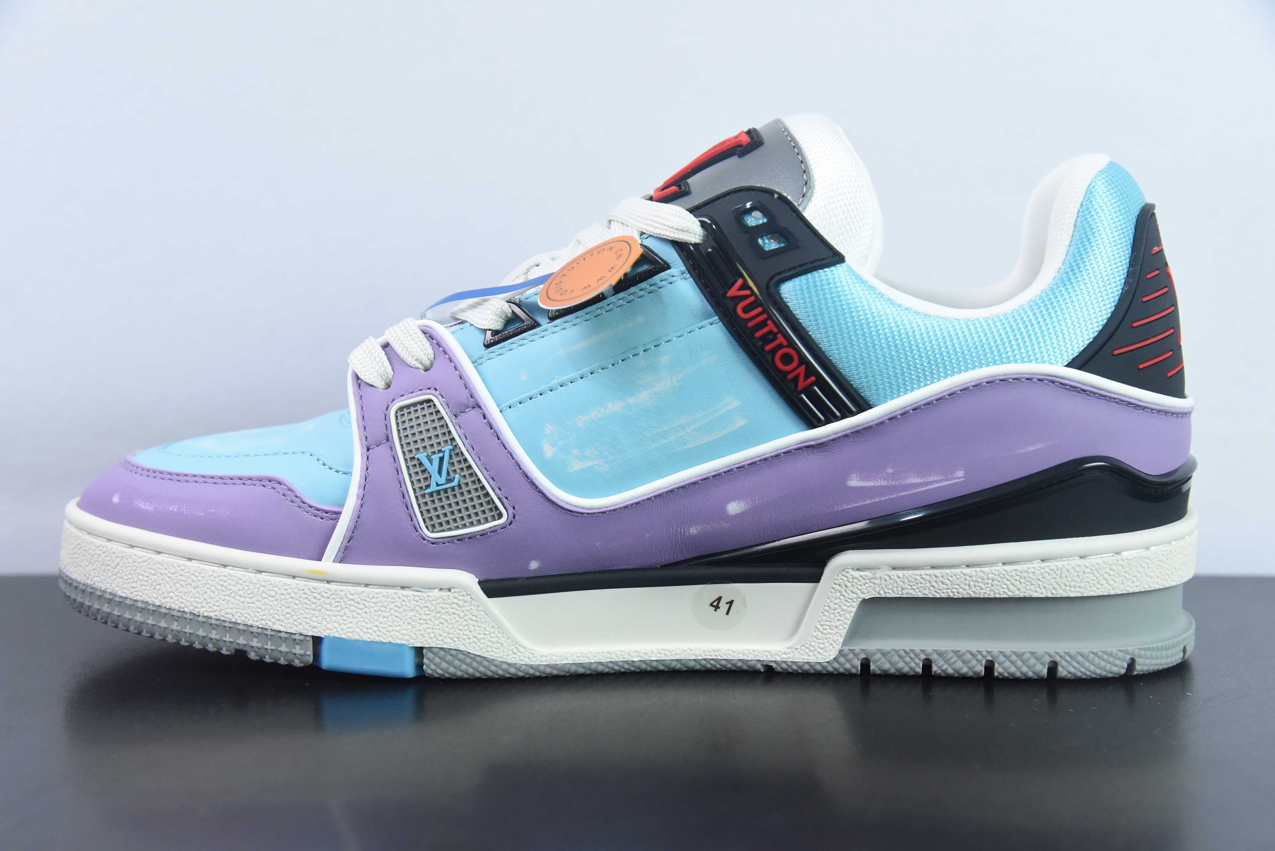 LV TRAINER "BABY BLUE/PURPLE MONOGRAM"