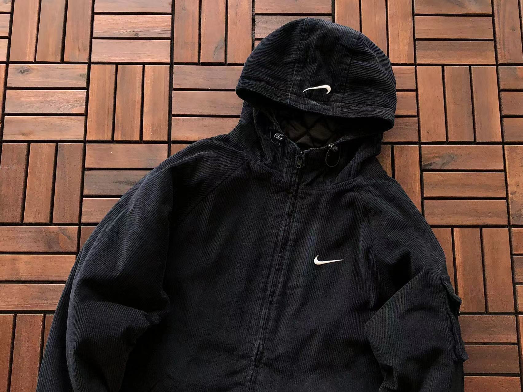 SUPREME NIKE ARC CORDUROY HOODED JACKET BLACK 🇺🇸