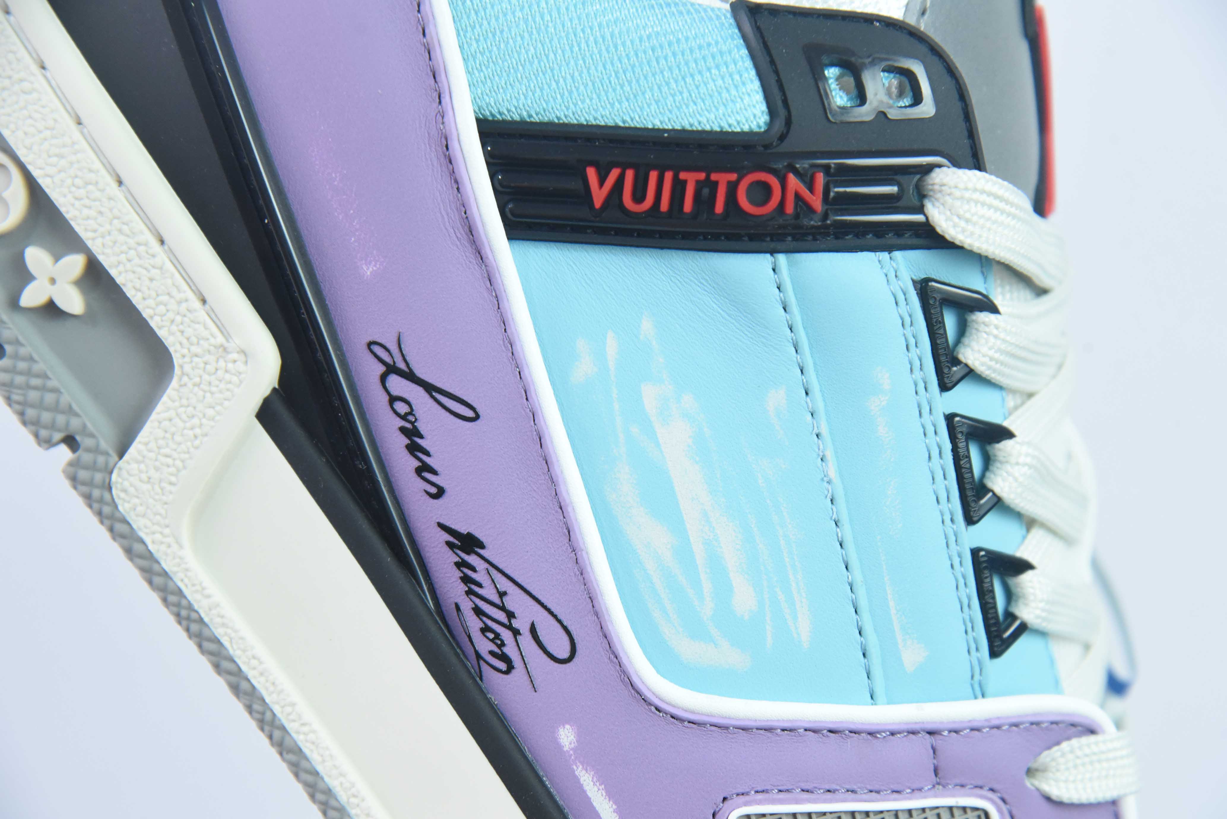 LV TRAINER "BABY BLUE/PURPLE MONOGRAM"