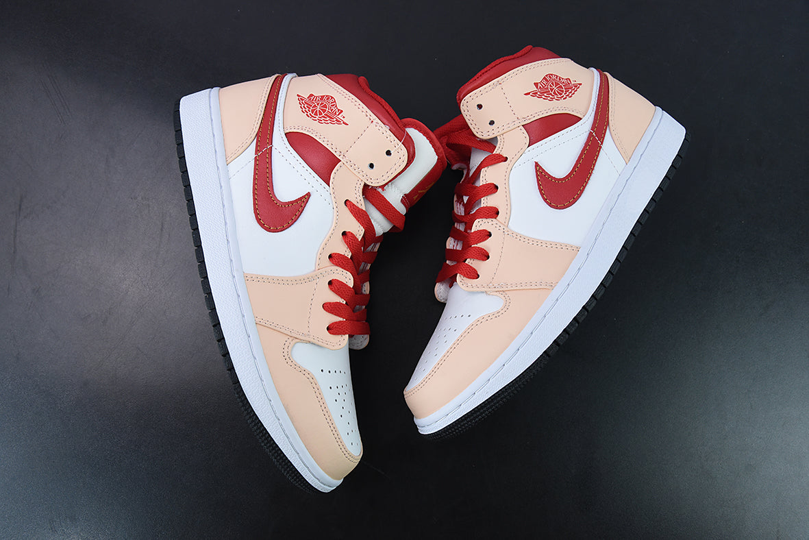 AIR JORDAN 1 MID "BEIGE/RED"