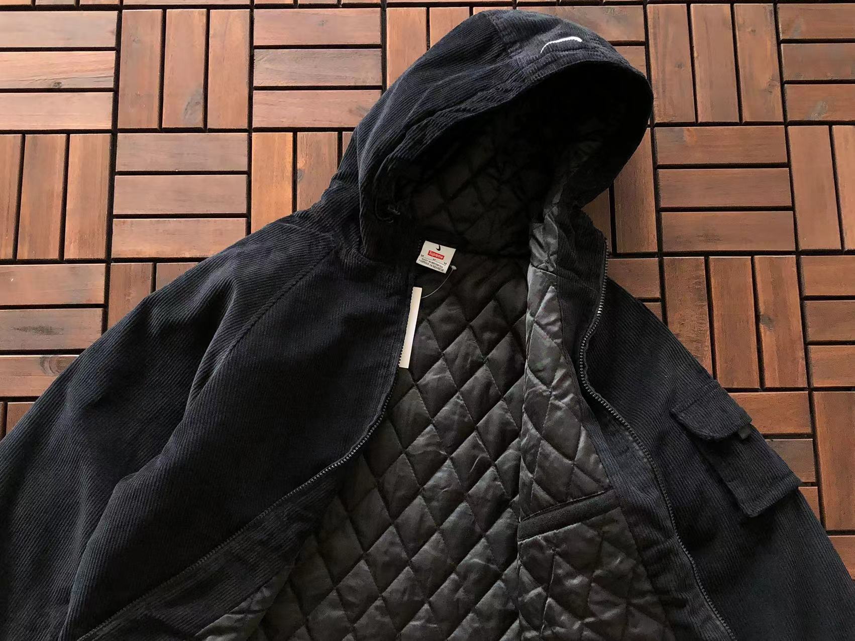 SUPREME NIKE ARC CORDUROY HOODED JACKET BLACK 🇺🇸